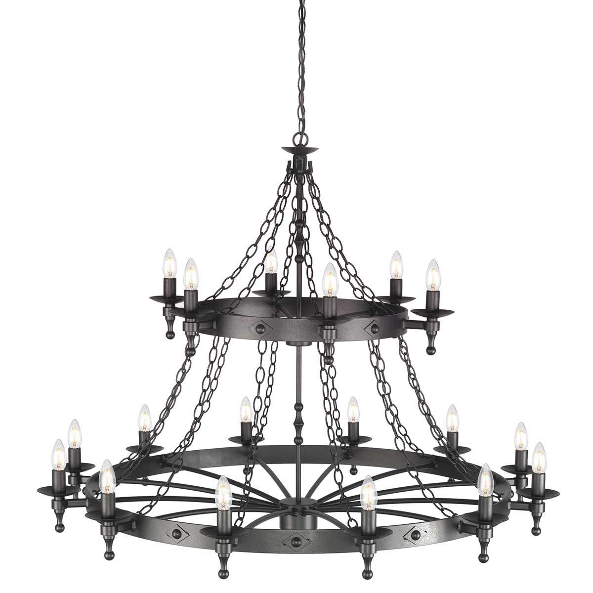 Kronleuchter Warwick, 18 Lichter, Graphitschwarz